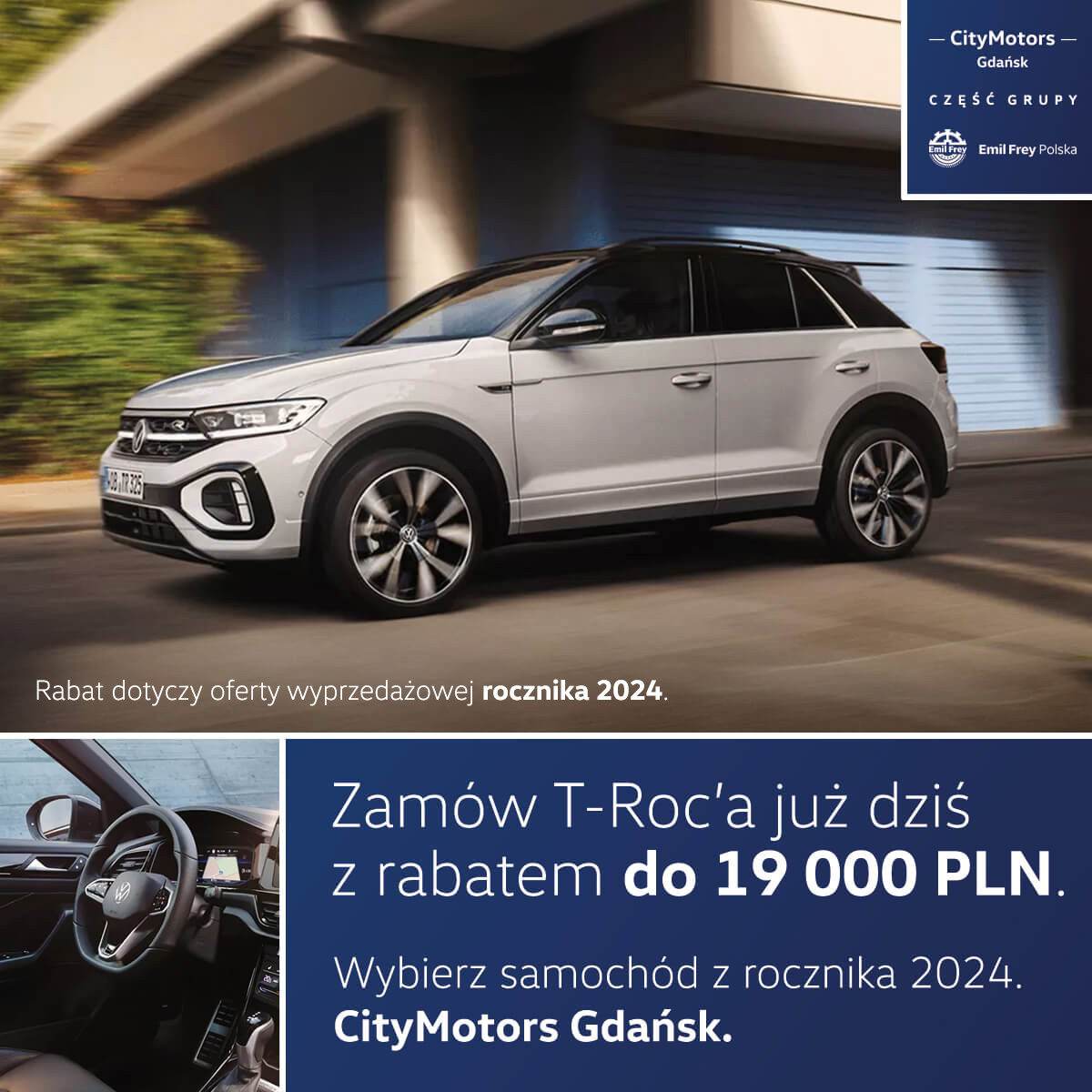 T-Roc z rocznika 2024 z rabatem do 19 000 PLN